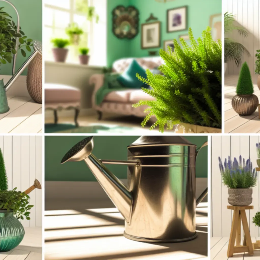 Wnętrze z roślinami i akcesoriami do pielęgnacji sfotografowane przez klienta